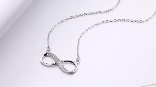 Infinity Pendant Necklace for Women, 925 Sterling Silver Love Heart Necklace Fine Jewelry