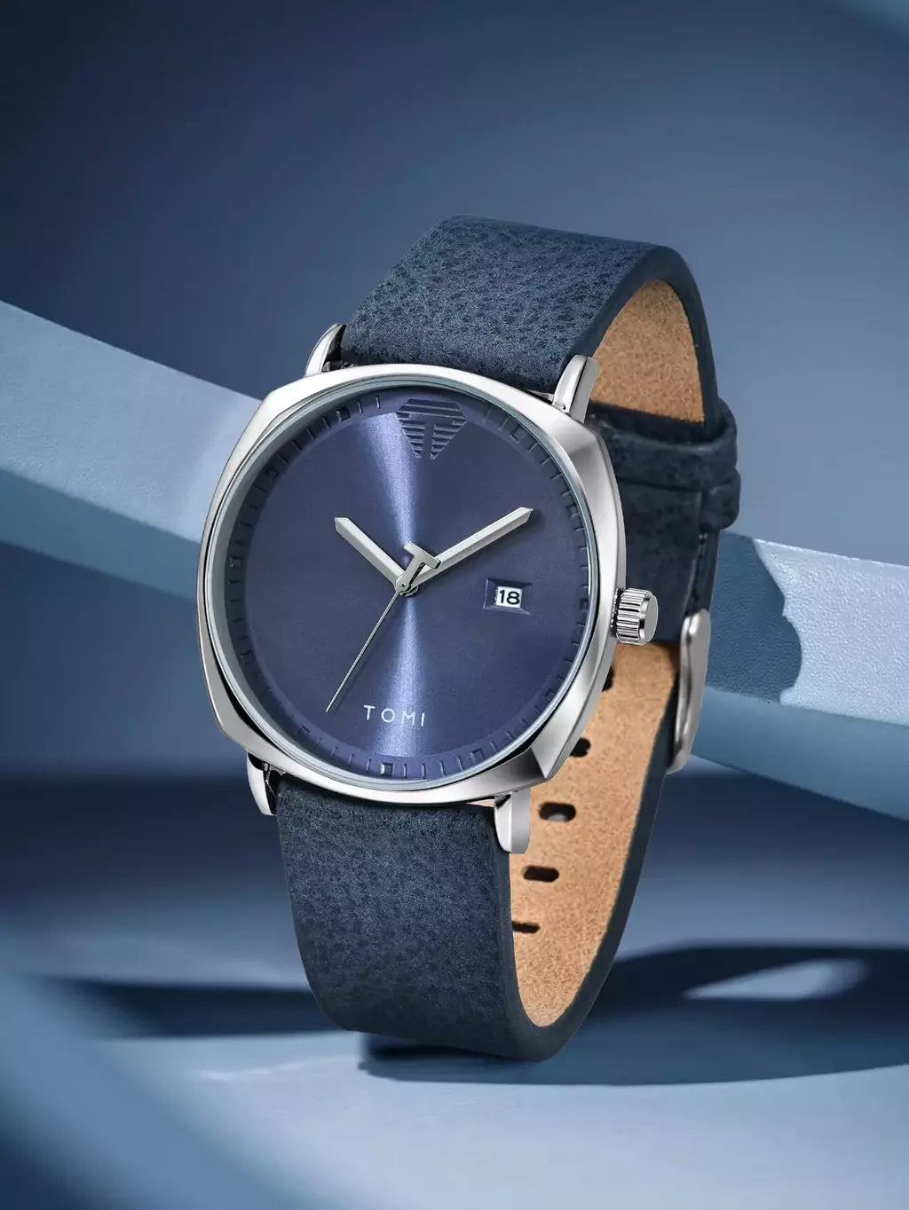 TOMI T-044 Men's Watch Quartz Date Leather Straps